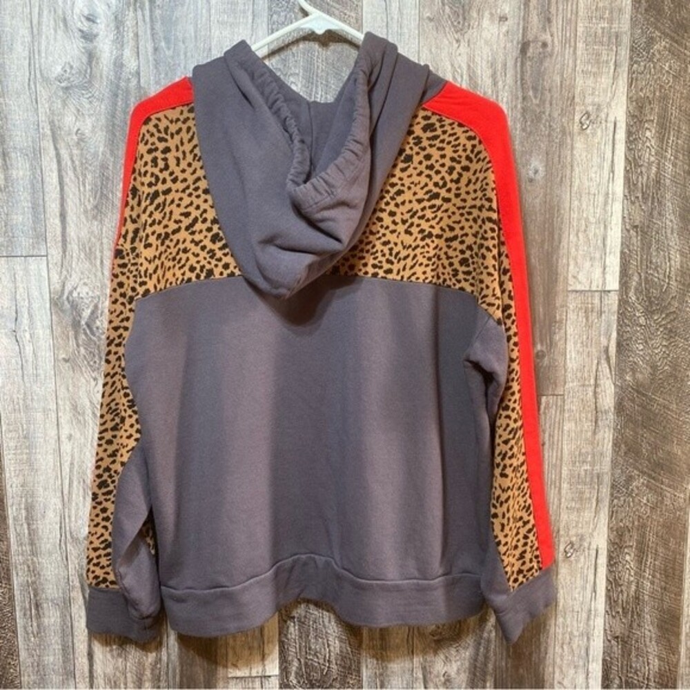 Monrow- Gray/Red/Leopard Print Matching Hoodie & … - image 6